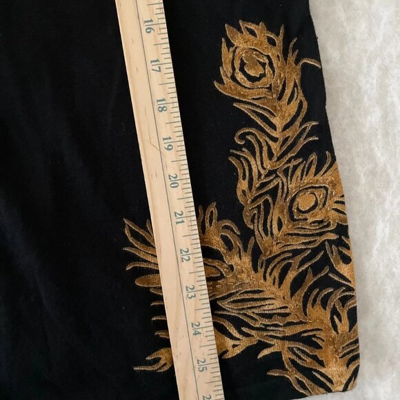 NWT Lane Bryant Womens Black Gold Peacock Feather Embroidery Cardigan Size 18/20 - Picture 6 of 8